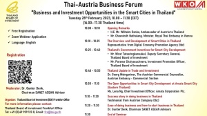 <strong>Read more about</strong><br />Invitation to Webinar: Thai-Austria Business Forum “Business and Investment opportunities in Smart Cities in Thailand” Invitation to Webinar: Thai-Austria Business Forum “Business and Investment opportunities in Smart Cities in Thailand”